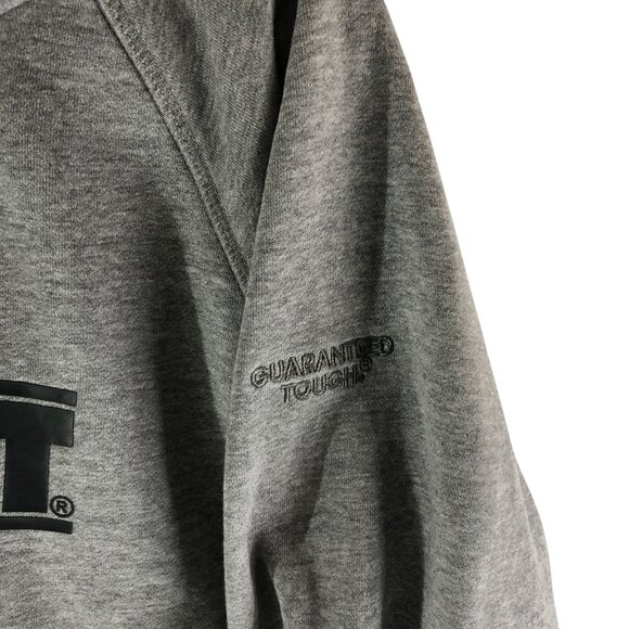 DeWalt Mens Heavy-Duty Gray Hoodie Logo Cotton Blend Fleece Lining L - Picture 2 of 6